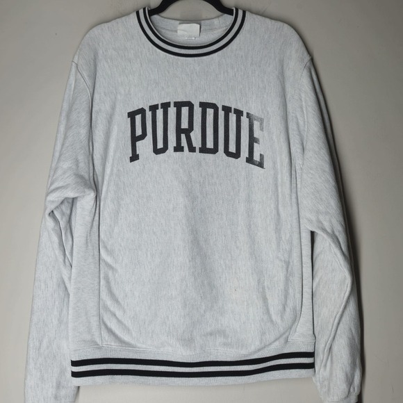 Vintage Reverse Weave Champion Purdue University Mens Medium Gray Sweatshirt